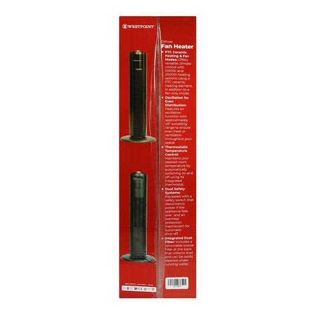 West Point Deluxe Fan Heater, 2000W, 220-240V, WF-6307 - Image 4
