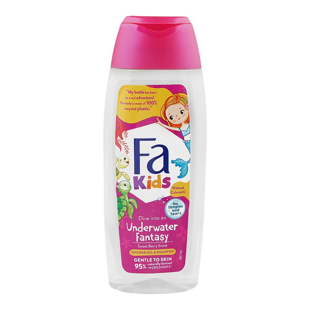 Fa Kids Underwater Fantasy Sweet Berry Scent Shower Gel & Shampoo, Tangles & Tear Free, 250ml - Main Image