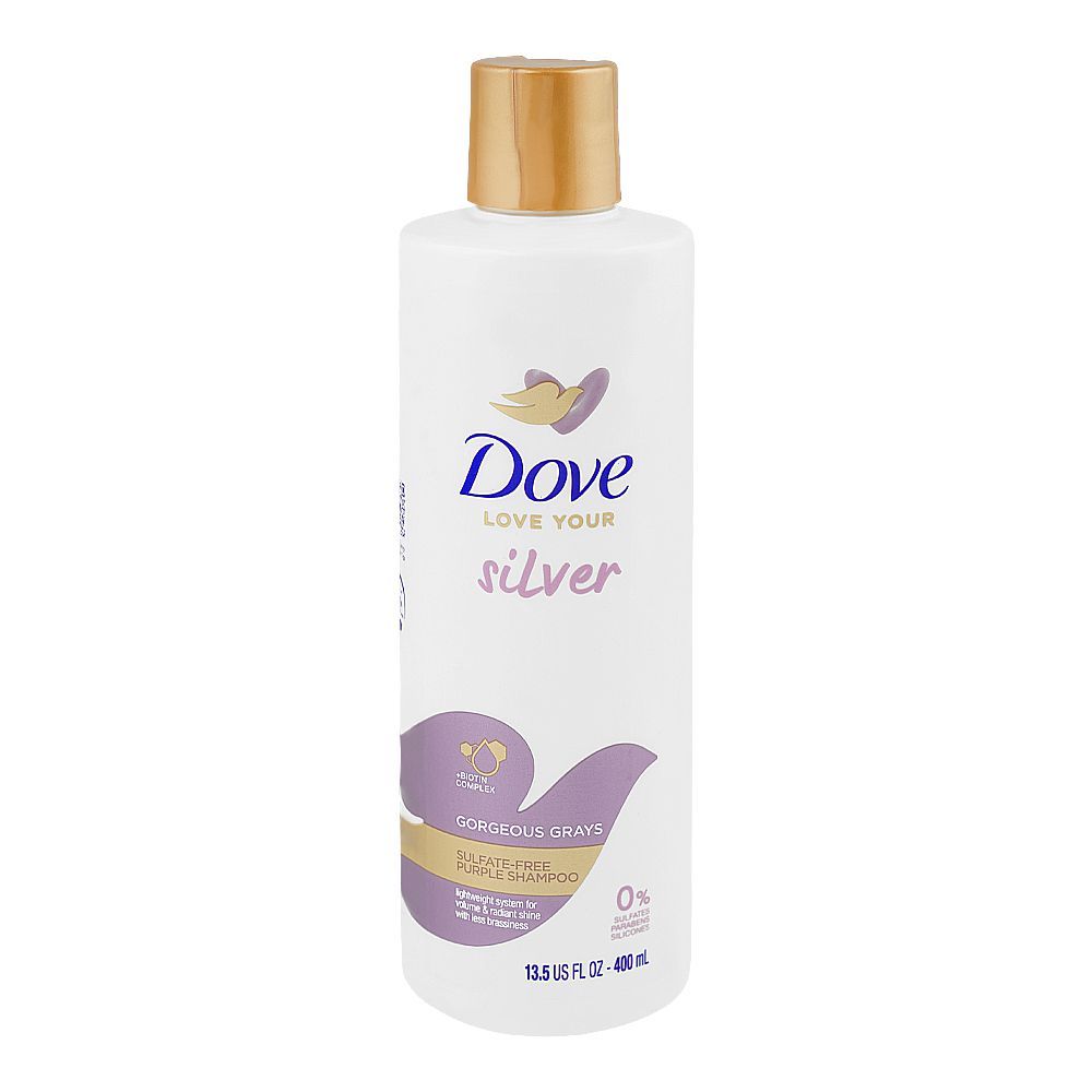 Dove Love Your Silver Gorgeous Grays Purple Shampoo, Sulfate Free, 400ml - Main Image