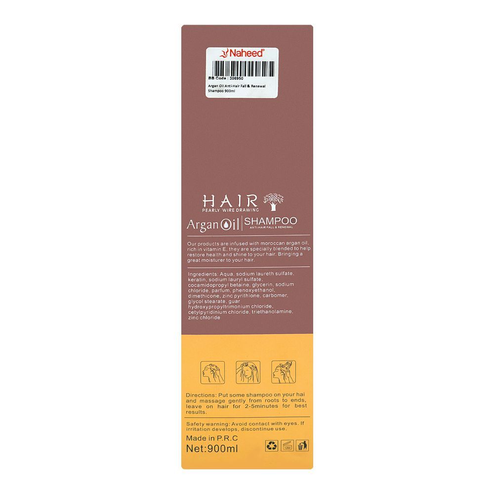 Argan Oil Anti-Hair Fall & Renewal Shampoo, Keratin, For Damaged Hair, 900ml - Image 2
