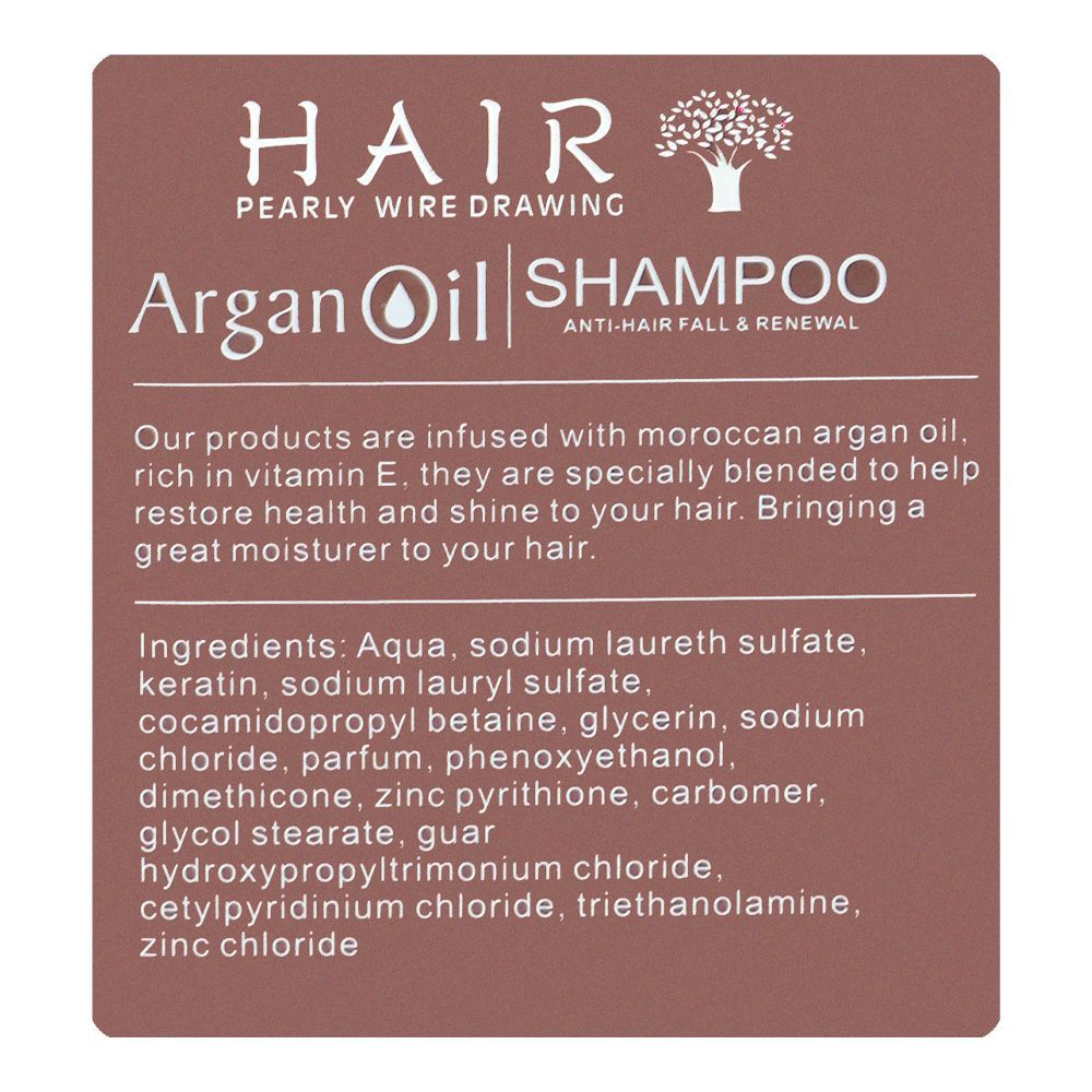Argan Oil Anti-Hair Fall & Renewal Shampoo, Keratin, For Damaged Hair, 900ml - Image 4