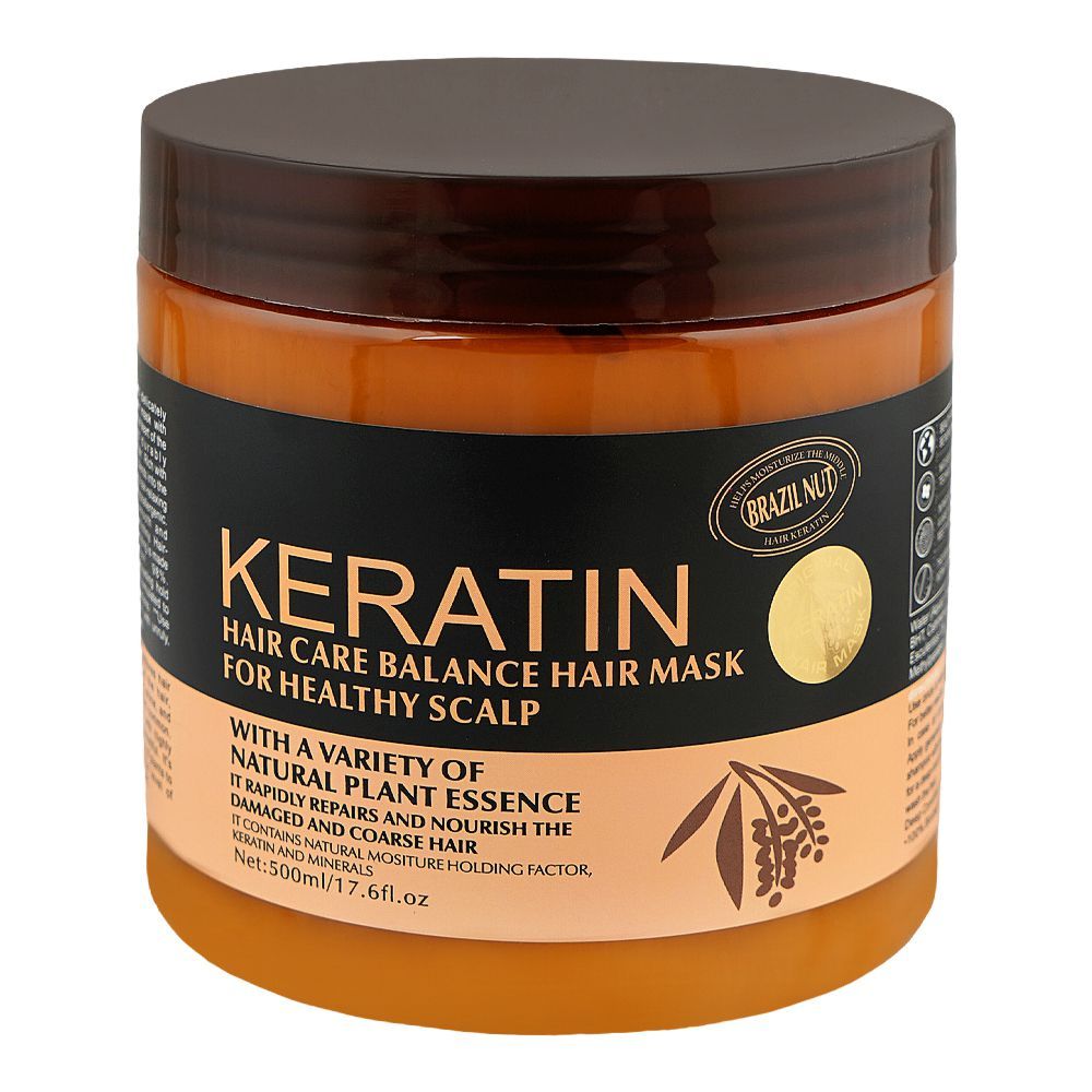 Keratin Hair Care Balance Brazil Nut Hair Mask, Citric Acid, Keratin, Minerals, For Damaged Hair, 500ml - Main Image