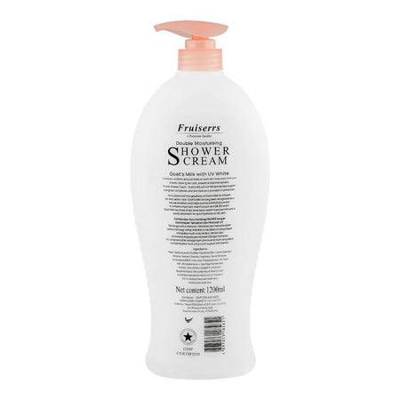Fruiserrs Goat's Milk With UV White Double Moisturising Shower Cream, 1200ml Pump - Image 2