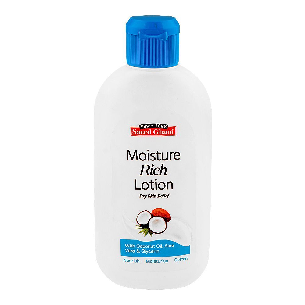 Saeed Ghani Moisture Rich Lotion, Coconut Oil, Aloe Vera & Glycerin, For Dry Skin, 200ml Main Image
