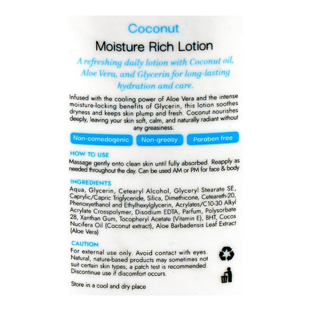 Saeed Ghani Moisture Rich Lotion, Coconut Oil, Aloe Vera & Glycerin, For Dry Skin, 200ml - Image 3