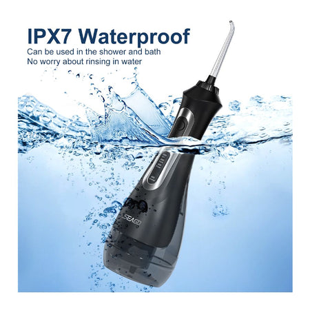 Seago Smart Water Rechargeable Dental Flosser/Irrigator Cordless USB, 3 Cleaning Modes, 5 Jet Tips, IPX7 Waterproof, Travel Bag, Black, SG-833 - Image 6