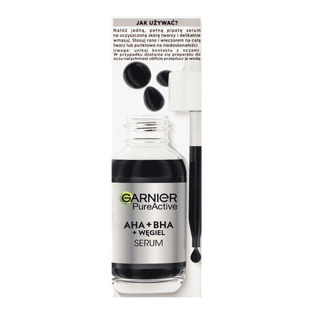 Garnier Pure Active AHA + BHA Wegiel Serum, Vegan, Niacinamide, For All Types Of Skin, 30ml - Image 4