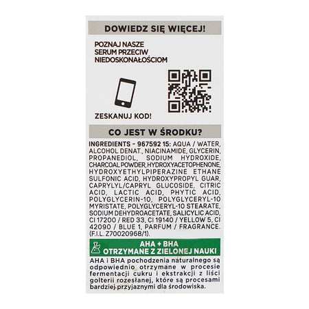 Garnier Pure Active AHA + BHA Wegiel Serum, Vegan, Niacinamide, For All Types Of Skin, 30ml - Image 5