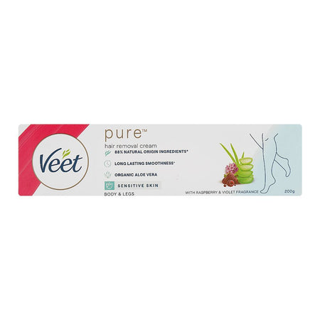 Veet Pure Raspberry & Violet Fragrance Hair Removal Cream, Aloe Vera, For Sensitive Skin, 200g - Image 4