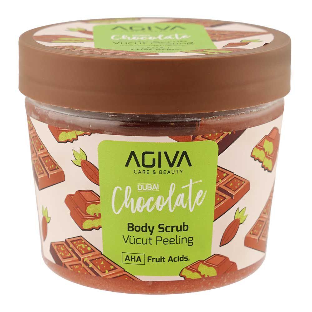Agiva Care & Beauty Dubai Chocolate Body Scrub, AHA Fruit Acid, 300ml - Main Image
