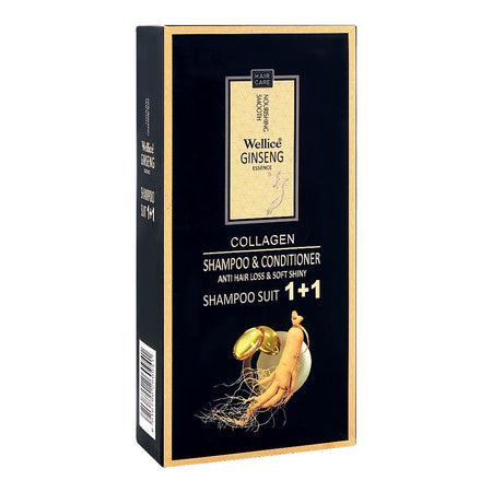 Wellice Ginseng Essence Collagen Shampoo + Conditioner, Ginseng, Vitamin E, Citric Acid, 420g + 100ml - Image 2