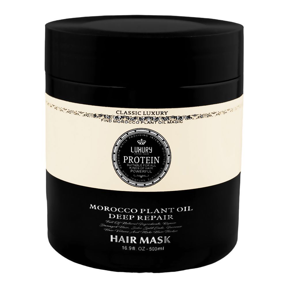 Luxury Protein Morocco Plant Oil Deep Repair Hair Mask, Citric Acid, For Shiny & Soft Hair, 500ml - Main Image