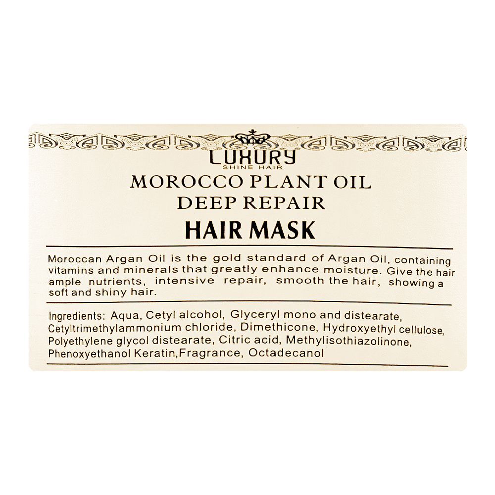 Luxury Protein Morocco Plant Oil Deep Repair Hair Mask, Citric Acid, For Shiny & Soft Hair, 500ml - Image 3