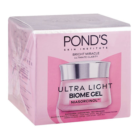 Pond's Bright Miracle Ultra-Light Biome Gel Niasorcinol Cream, Niacinamide, Citric Acid, For Skin Brightening, 50g - Image 2