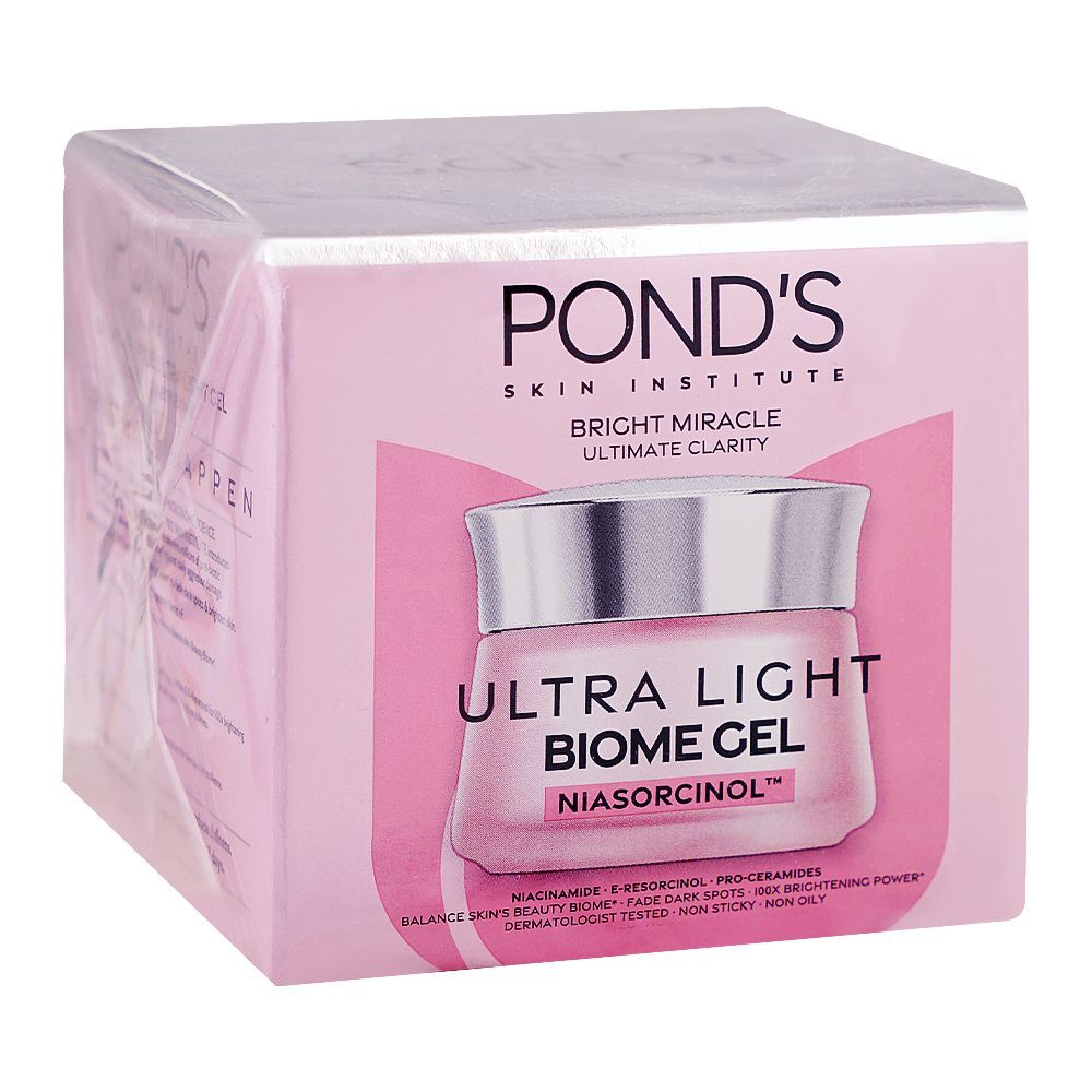 Pond's Bright Miracle Ultra-Light Biome Gel Niasorcinol Cream, Niacinamide, Citric Acid, For Skin Brightening, 50g - Image 2