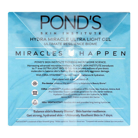 Pond's Hydra Miracle Ultra-Light Biome Gel Cera-Hyamino Cream, Niacinamide, Amino Acid, For Skin Hydration, 50g - Image 3