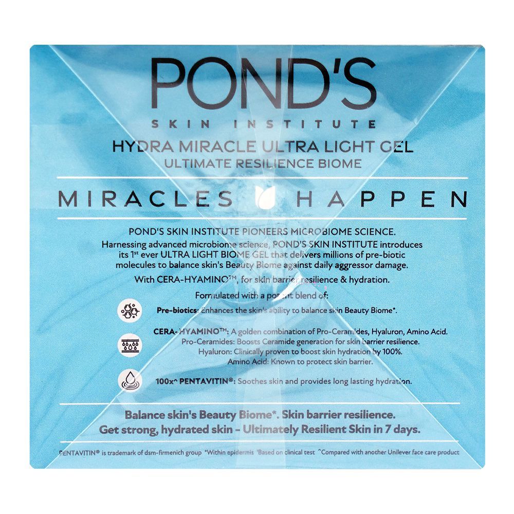Pond's Hydra Miracle Ultra-Light Biome Gel Cera-Hyamino Cream, Niacinamide, Amino Acid, For Skin Hydration, 50g - Image 3