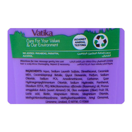 Dabur Vatika Naturals Rosemary + Biotin Hair Strengthening Shampoo, Paraffin & Alcohol Free, 185ml - Image 3