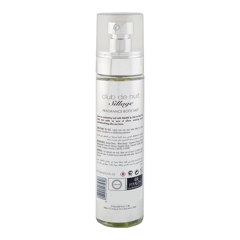 Armaf Club De Nuit Sillage Fragrance Body Mist, For Men & Women, 150ml - Image 2