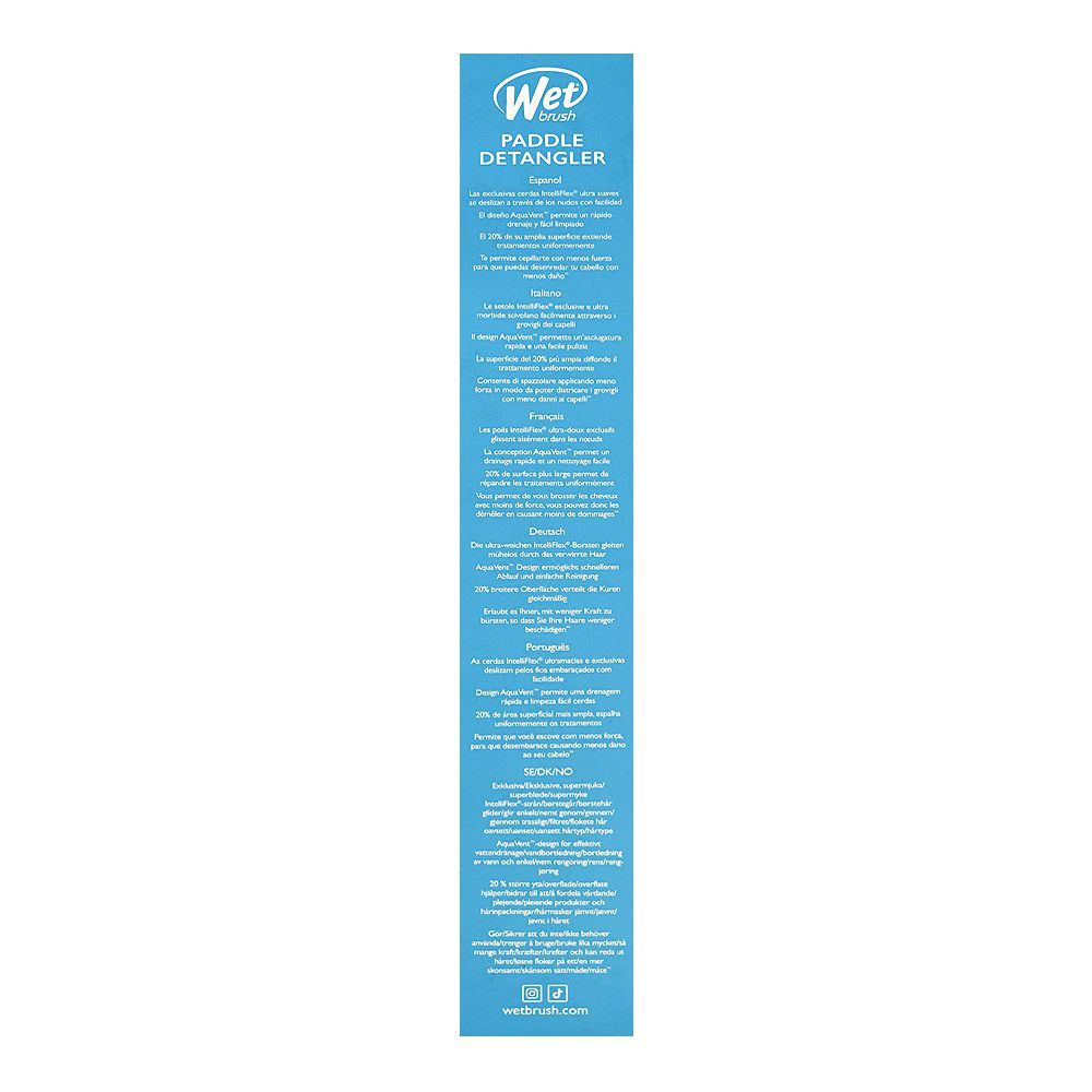 Wet Brush Paddle Detangler Hair Brush Trend Color Elemental, Blue, BWR831TCEB - Image 6