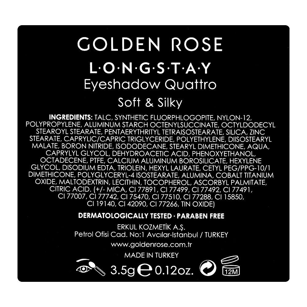 Golden Rose Long Stay Eye Shadow, Paraben Free, Quattro 05, 3.5g - Image 4