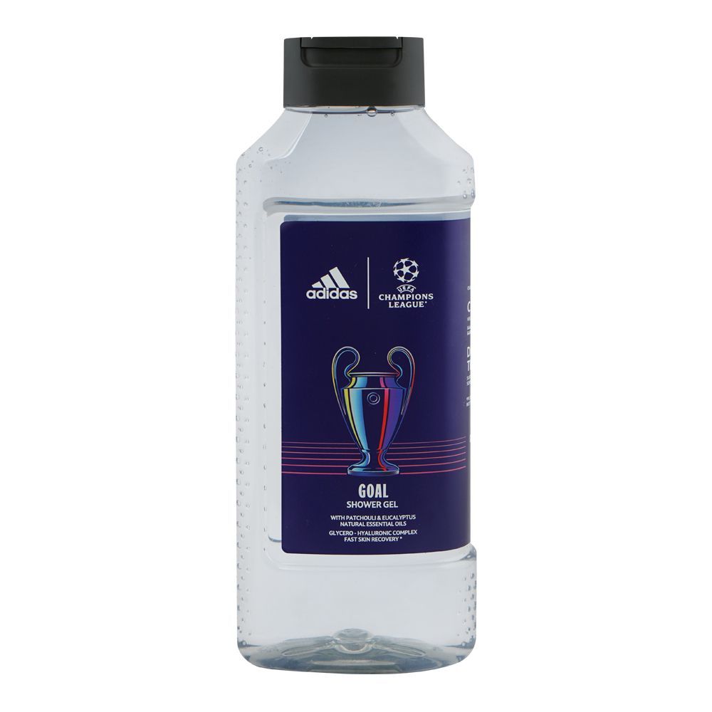 Adidas Champions League Goal With Patchouli & Eucalyptus Natural Essential Oil Shower Gel, Hyaluronic Complex, 400ml - Main Image
