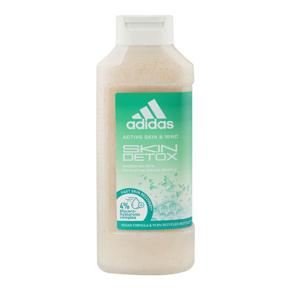 Adidas Active Skin & Mind Skin Detox With Exfoliating Apricot Kernels Shower Gel, Hyaluronic Complex, Vegan, 400ml - Main Image