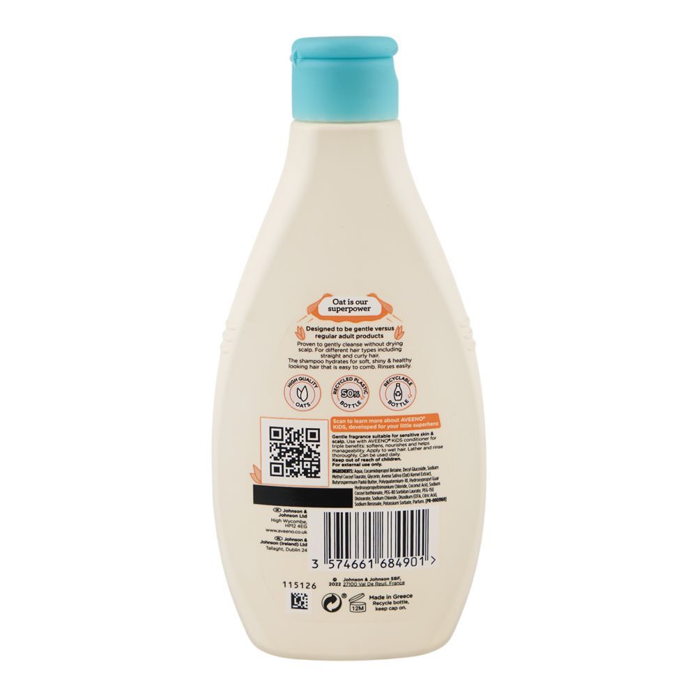 Aveeno Kids Soothing Oat & Shea Butter Shampoo, Sulphate Free, Tear Free, For Sensitive Skin & Scalp, 250ml - Image 2