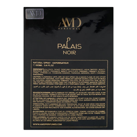 AMD Palais Noir Parfum, For Men & Women, 100ml - Image 3