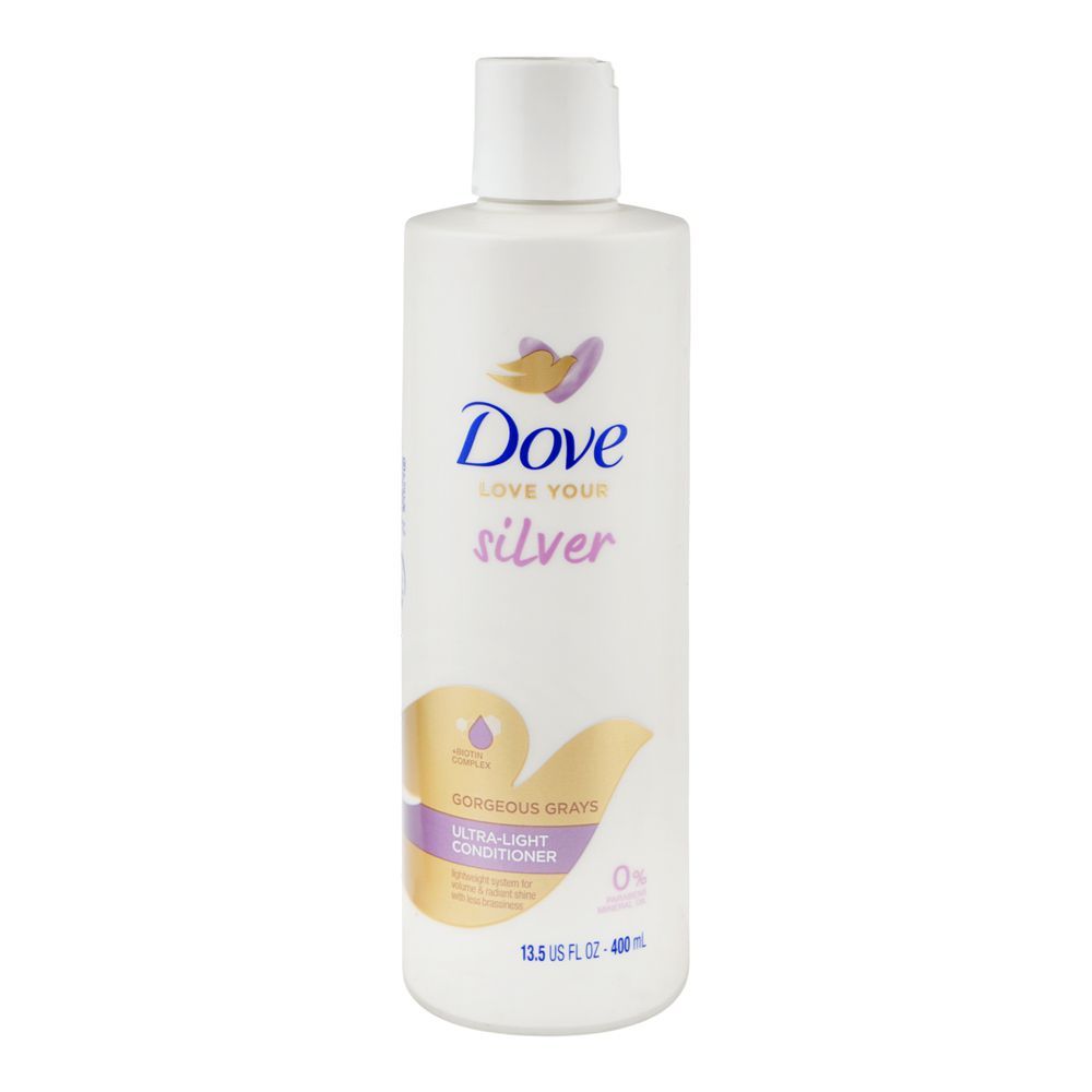 Dove Love Your Silver Gorgeous Grays Ultra-Light Conditioner, Paraben & Mineral Oil Free, For Volume & Radiant Hair, 400ml - Main Image