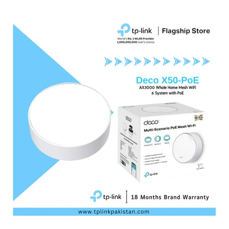 TP-Link AX3000 Whole Home Mesh Wi-Fi 6 Unit With PoE, 2402 Mbps, Deco X50-PoE, 1-Pack - Image 4