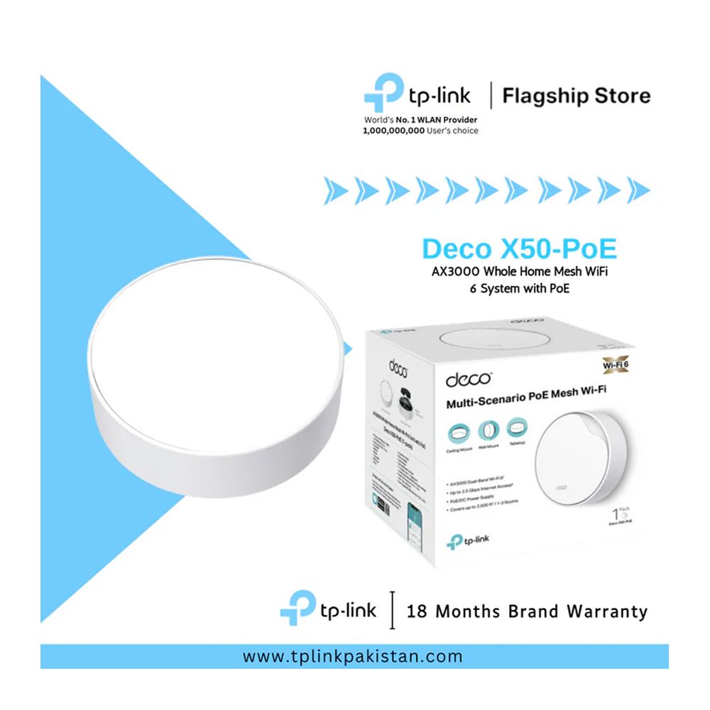 TP-Link AX3000 Whole Home Mesh Wi-Fi 6 Unit With PoE, 2402 Mbps, Deco X50-PoE, 1-Pack - Image 4