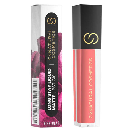CoNatural Cosmetics Long Stay Liquid Matte Lipstick, Peaches n Cream LI060, 6.3ml - Image 4
