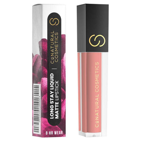 CoNatural Cosmetics Long Stay Liquid Matte Lipstick, Peach Sorbet LI109, 6.3ml - Image 4