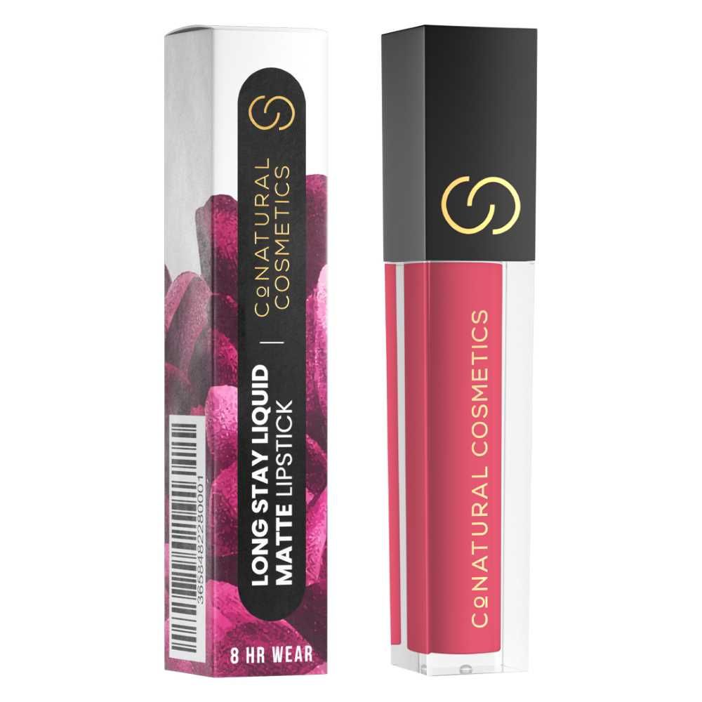 CoNatural Cosmetics Long Stay Liquid Matte Lipstick, Warm Rose LI057, 6.3ml - Image 4