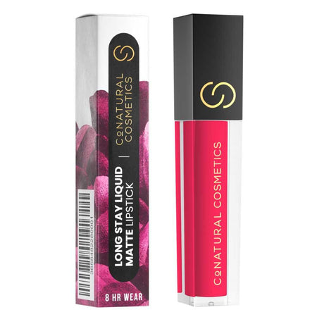 CoNatural Cosmetics Long Stay Liquid Matte Lipstick, Crimson Rose LI066, 6.3ml - Image 5