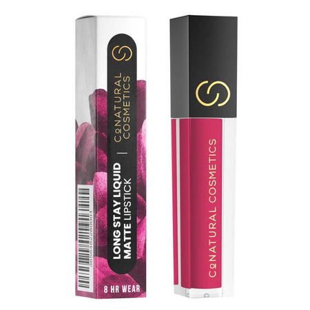 CoNatural Cosmetics Long Stay Liquid Matte Lipstick, Raspberry Pink LI106, 6.3ml - Image 4