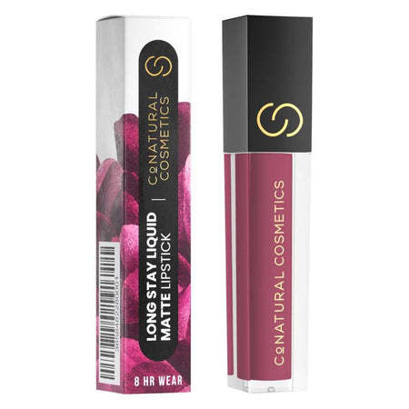 CoNatural Cosmetics Long Stay Liquid Matte Lipstick, Rosy Muave LI054, 6.3ml - Image 4