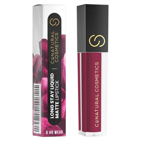 CoNatural Cosmetics Long Stay Liquid Matte Lipstick, Spicy Cranberry LI112, 6.3ml - Image 4