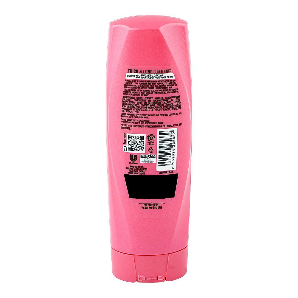 Sunsilk Thick & Long Kera-Protein Complex 5% Conditioner, Collagen & Macadamia Oil, For Bouncy & Thick Hair, 180ml - Image 3