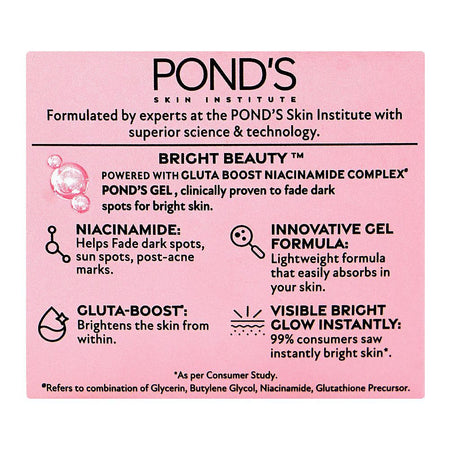 Pond's Bright Beauty Complex Ultimate Bright Gel, Glutathione, Niacinamide & Glycerin, For All Types Of Skin, 50g - Image 3