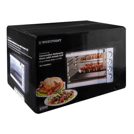 West Point Deluxe Convection Rotisserie Oven With Kabab Grill, 2200W, 220-240V, WF-7500RKC - Image 2