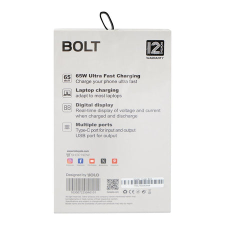 Yolo Hyper Bolt 30000mAh 65W USB-C & USB-A Port, Power Bank - Image 4