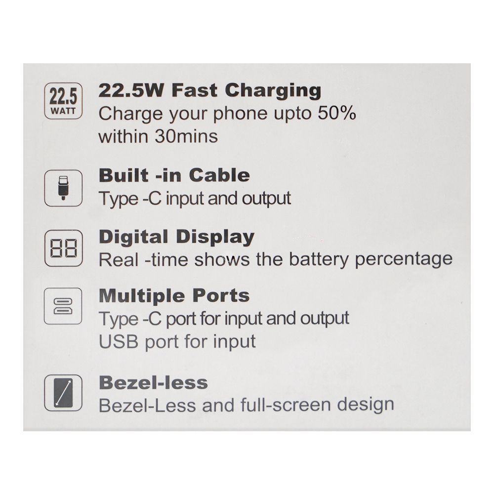 Yolo Hyper Axis 10000mAh 22.5W USB-C & USB-A Port, Power Bank - Image 6