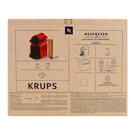 Nespresso Inissia Krups Coffee Machine, 1150-1260W, 220-240V, 1 Liter, Red, XN1005.99DE - Image 5