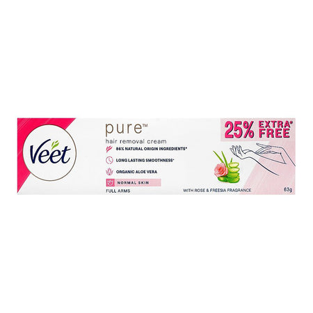 Veet Pure Rose & Freesia Fragrance Hair Removal Cream, Aloe Vera, For Normal Skin, 63g - Image 4