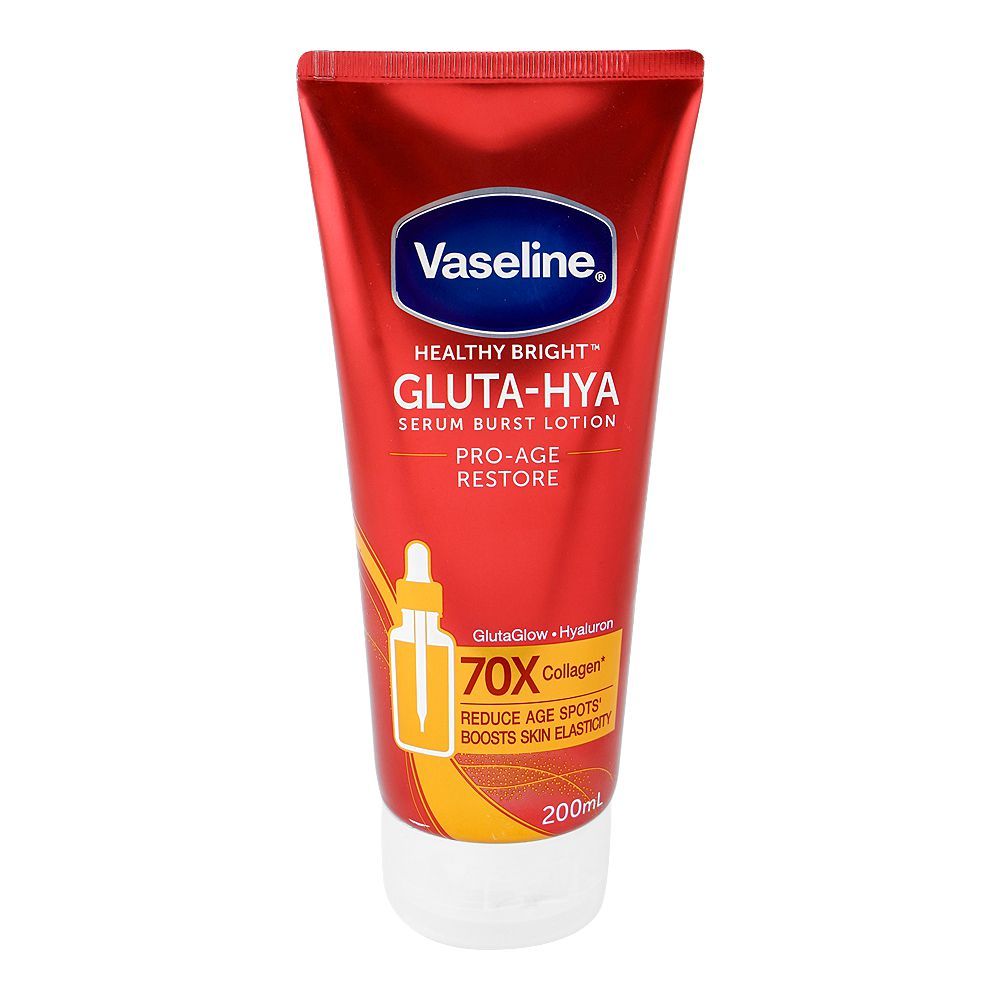 Vaseline Healthy Bright Gluta-Hya Pro-Age Restore Serum Burst Lotion, Glutaglow & Hyaluron, Anti-Aging, 200ml - Image 2