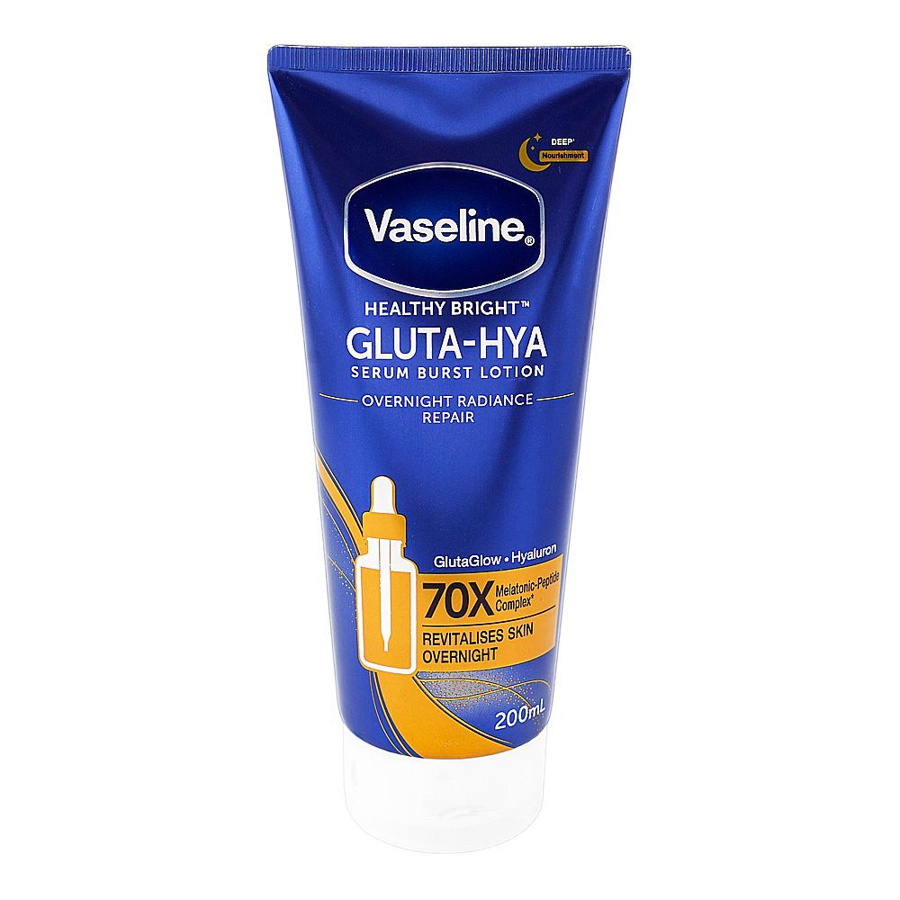 Vaseline Healthy Bright Gluta-Hya Overnight Radiance Repair Serum Burst Lotion, Glutaglow & Hyaluron, For Rough & Dry Skin, 200ml - Image 2