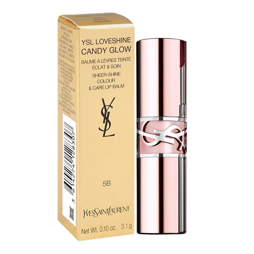 Yves Saint Laurent Love Shine Candy Glow Sheer-Shine Colour & Care Lip Balm, 5B Nude Crush, 3.1g - Image 2