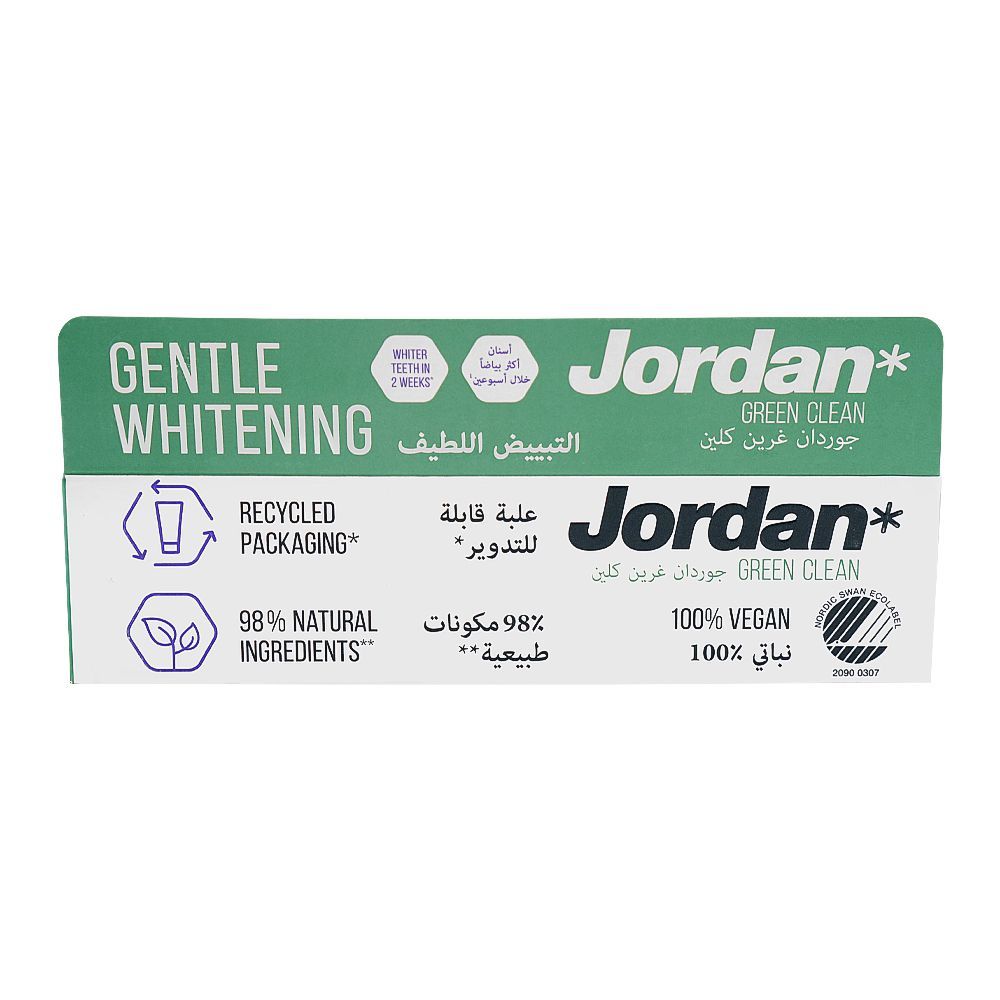 Jordan Green Clean Gentle Whitening Mint Toothpaste, Vegan, 75ml - Image 2